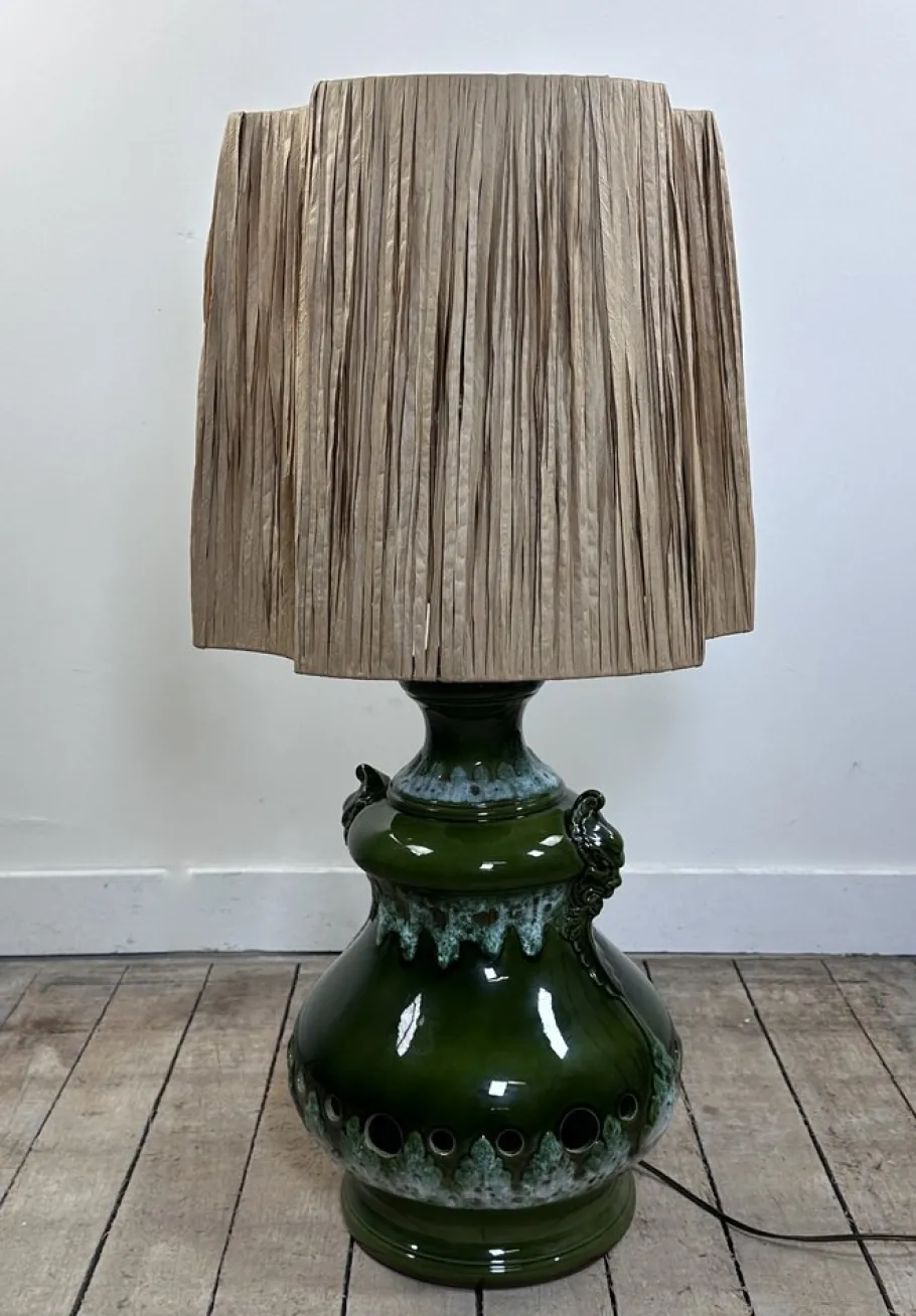Hot Pamono Vintage Shaded Green Ceramic Lamp, 1960s