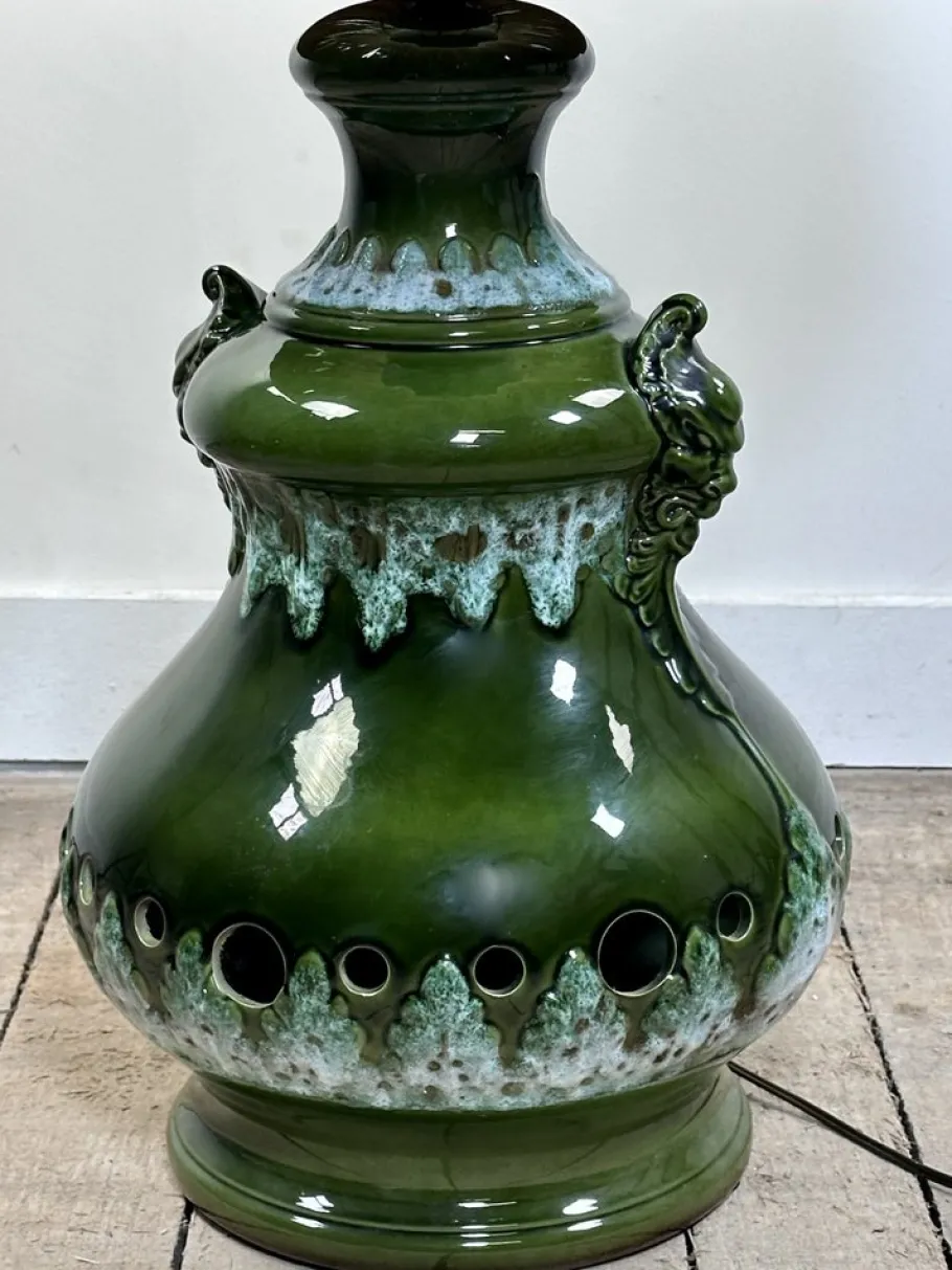 Hot Pamono Vintage Shaded Green Ceramic Lamp, 1960s