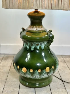 Hot Pamono Vintage Shaded Green Ceramic Lamp, 1960s