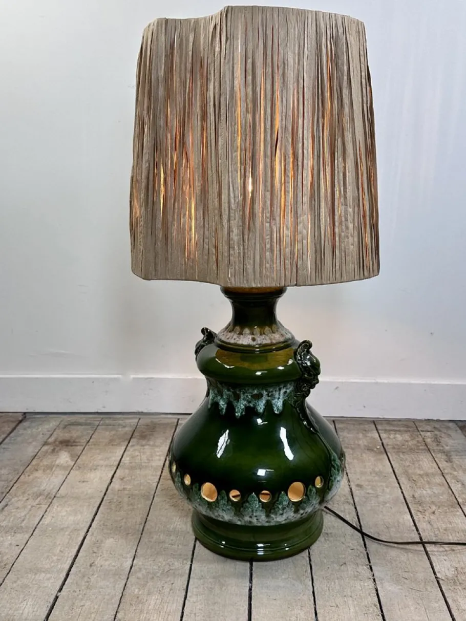 Hot Pamono Vintage Shaded Green Ceramic Lamp, 1960s