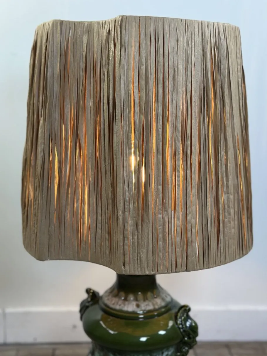 Hot Pamono Vintage Shaded Green Ceramic Lamp, 1960s