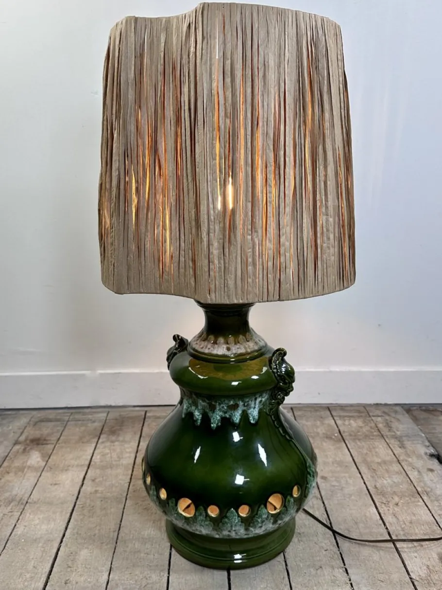 Hot Pamono Vintage Shaded Green Ceramic Lamp, 1960s