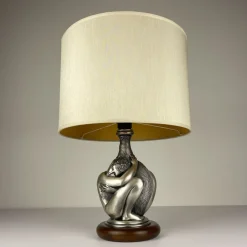 Sale Pamono Vintage Silver Man and Woman Table Lamp by Ottaviani, Italy, 1970s