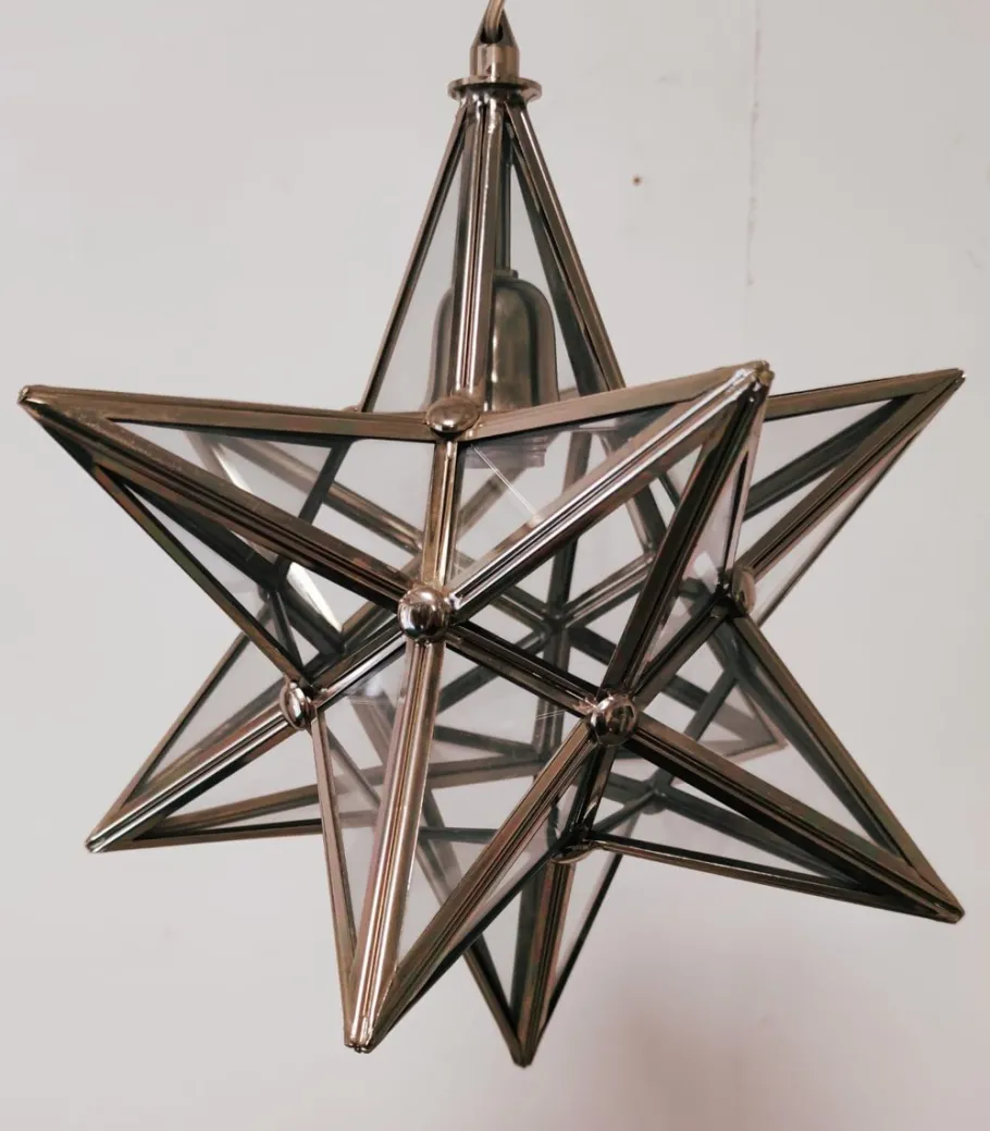 Discount Pamono Vintage Silver Star Ceiling Lamp