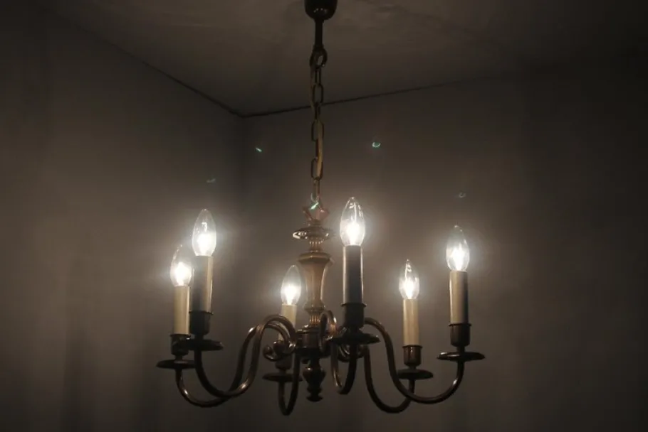 Clearance Pamono Vintage Six-Arm Chandelier, 1970s