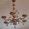 Discount Pamono Vintage Six-Arm Chandelier in Gilt Brass