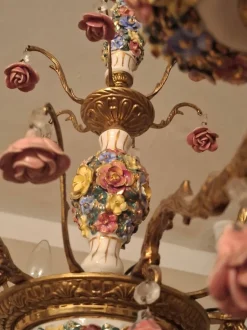 Discount Pamono Vintage Six-Arm Chandelier in Gilt Brass