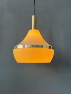 New Pamono Vintage Space Age Beige Acrylic Glass Pendant Lamp