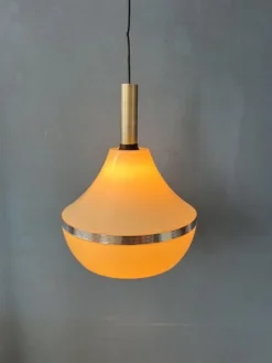 New Pamono Vintage Space Age Beige Acrylic Glass Pendant Lamp