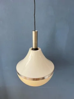 New Pamono Vintage Space Age Beige Acrylic Glass Pendant Lamp