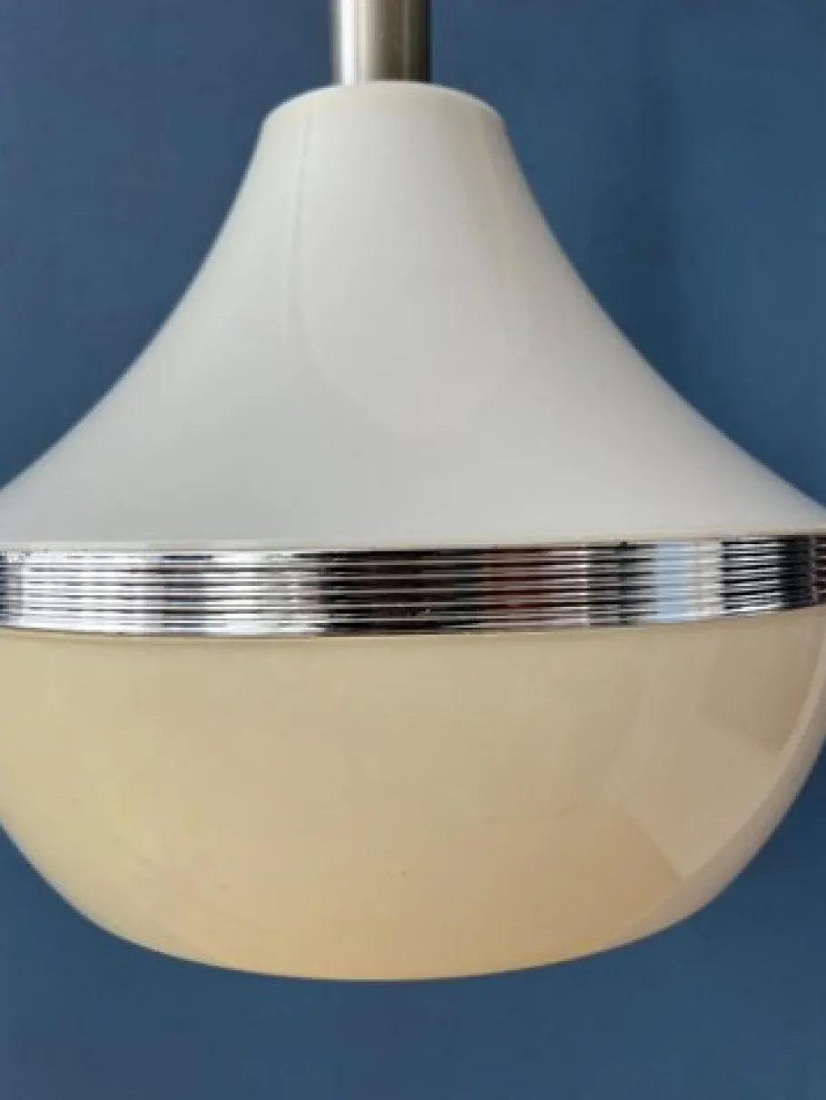 New Pamono Vintage Space Age Beige Acrylic Glass Pendant Lamp