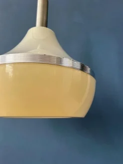 New Pamono Vintage Space Age Beige Acrylic Glass Pendant Lamp