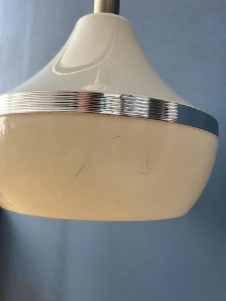 New Pamono Vintage Space Age Beige Acrylic Glass Pendant Lamp