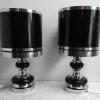 Discount Pamono Vintage Space Age Chrome and Black Table Lamps from Massive, 1970s, Set of 2