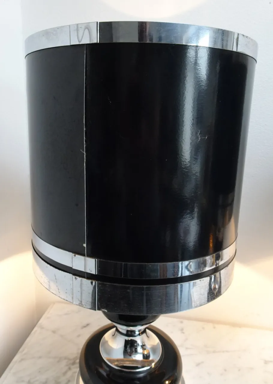 Discount Pamono Vintage Space Age Chrome and Black Table Lamps from Massive, 1970s, Set of 2