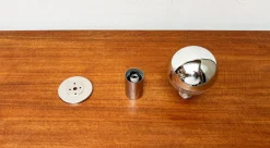 New Pamono Vintage Space Age German Chrome and Glass Ceiling Lamp by Motoko Ishii for Staff, 1970s