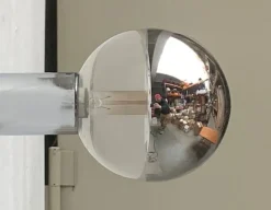 New Pamono Vintage Space Age German Chrome and Glass Ceiling Lamp by Motoko Ishii for Staff, 1970s