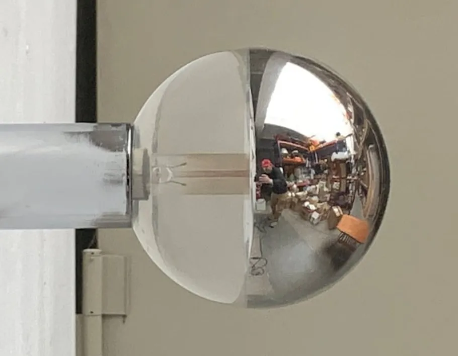 New Pamono Vintage Space Age German Chrome and Glass Ceiling Lamp by Motoko Ishii for Staff, 1970s