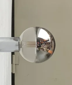 New Pamono Vintage Space Age German Chrome and Glass Ceiling Lamp by Motoko Ishii for Staff, 1970s