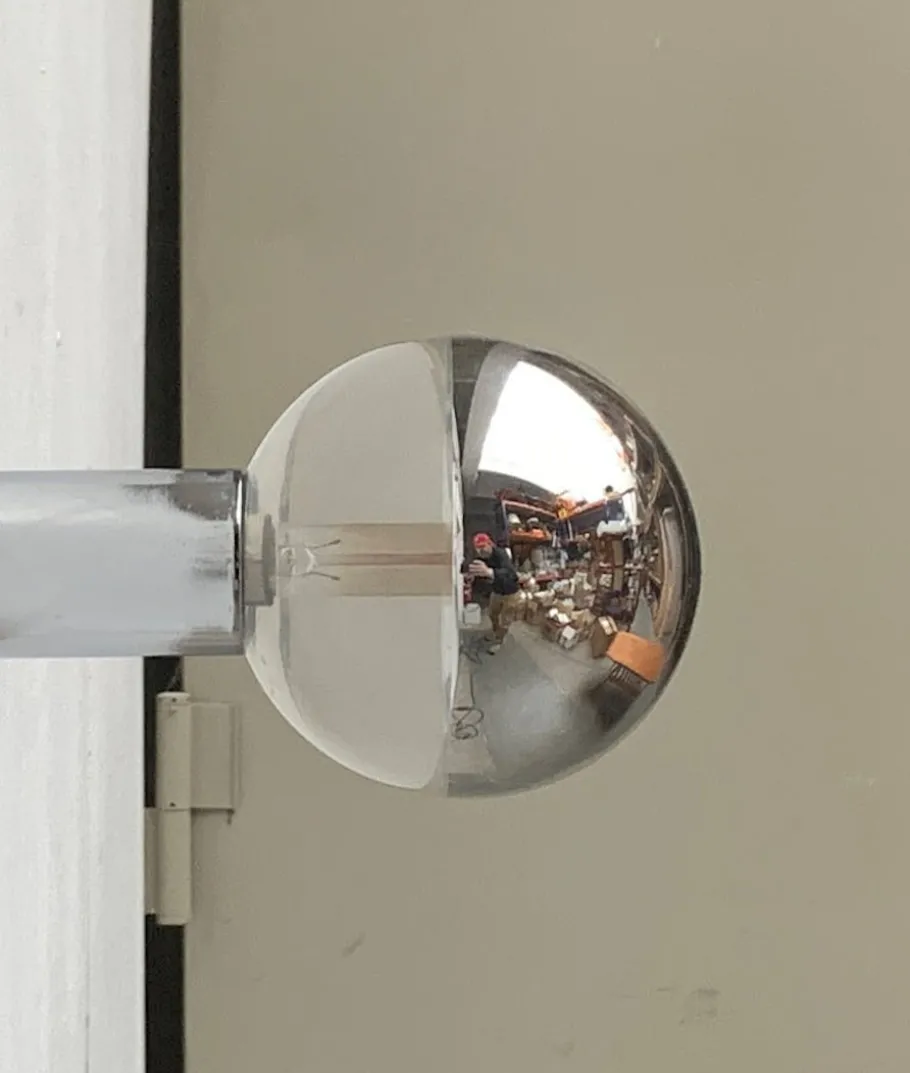 New Pamono Vintage Space Age German Chrome and Glass Ceiling Lamp by Motoko Ishii for Staff, 1970s