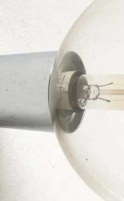 New Pamono Vintage Space Age German Chrome and Glass Ceiling Lamp by Motoko Ishii for Staff, 1970s