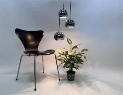 Discount Pamono Vintage Space Age 3-Light Chromed Metal Ball Cascading Hanging Lamp