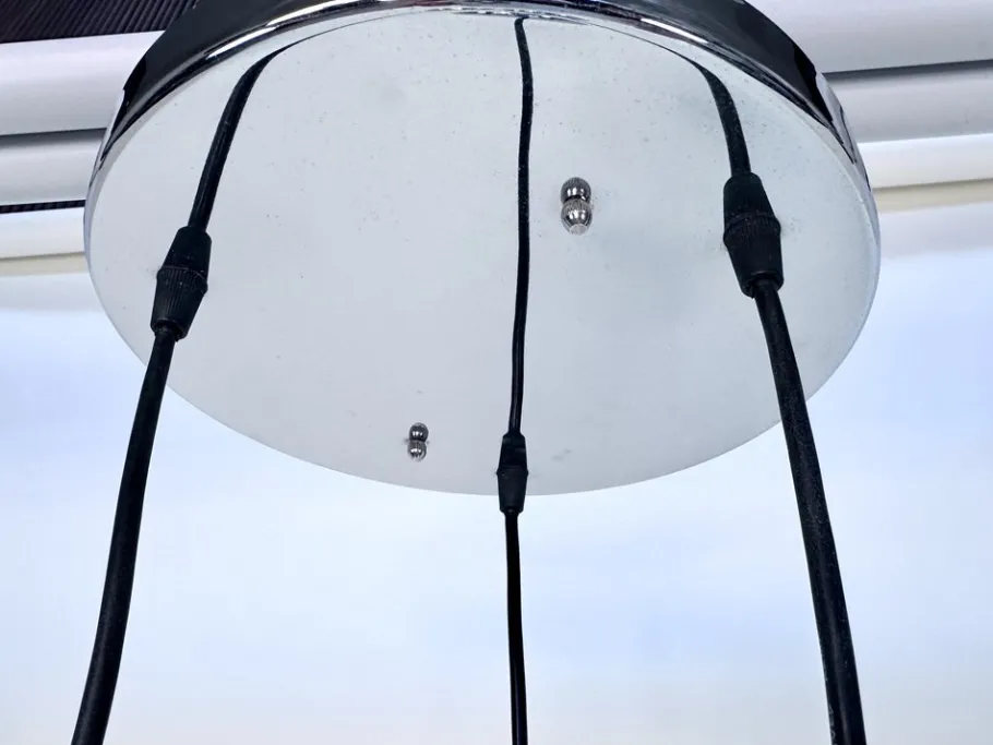 Discount Pamono Vintage Space Age 3-Light Chromed Metal Ball Cascading Hanging Lamp