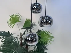Discount Pamono Vintage Space Age 3-Light Chromed Metal Ball Cascading Hanging Lamp