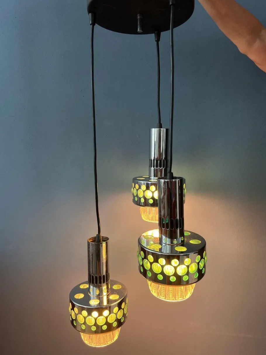 Clearance Pamono Vintage Space Age Massive Cascade Pendant Lamp