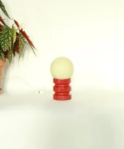 Clearance Pamono Vintage Space Age Wooden and Glass Table Lamp, Italy, 1970s