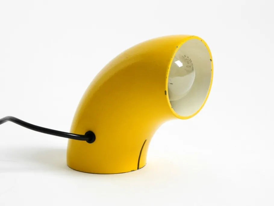Outlet Pamono Vintage Space Age Yellow Table Lamp in Iron by Temde, 1960s