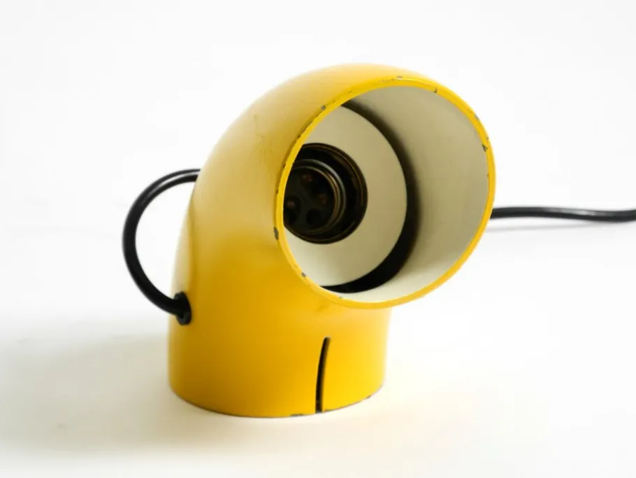 Outlet Pamono Vintage Space Age Yellow Table Lamp in Iron by Temde, 1960s