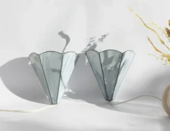 New Pamono Vintage Stained Glass Wall Lamps, 1960s, Set of 2