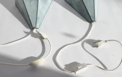 New Pamono Vintage Stained Glass Wall Lamps, 1960s, Set of 2