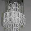 Discount Pamono Vintage Steel & Glass Chandelier, 1970s