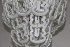 Discount Pamono Vintage Steel & Glass Chandelier, 1970s