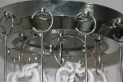 Discount Pamono Vintage Steel & Glass Chandelier, 1970s