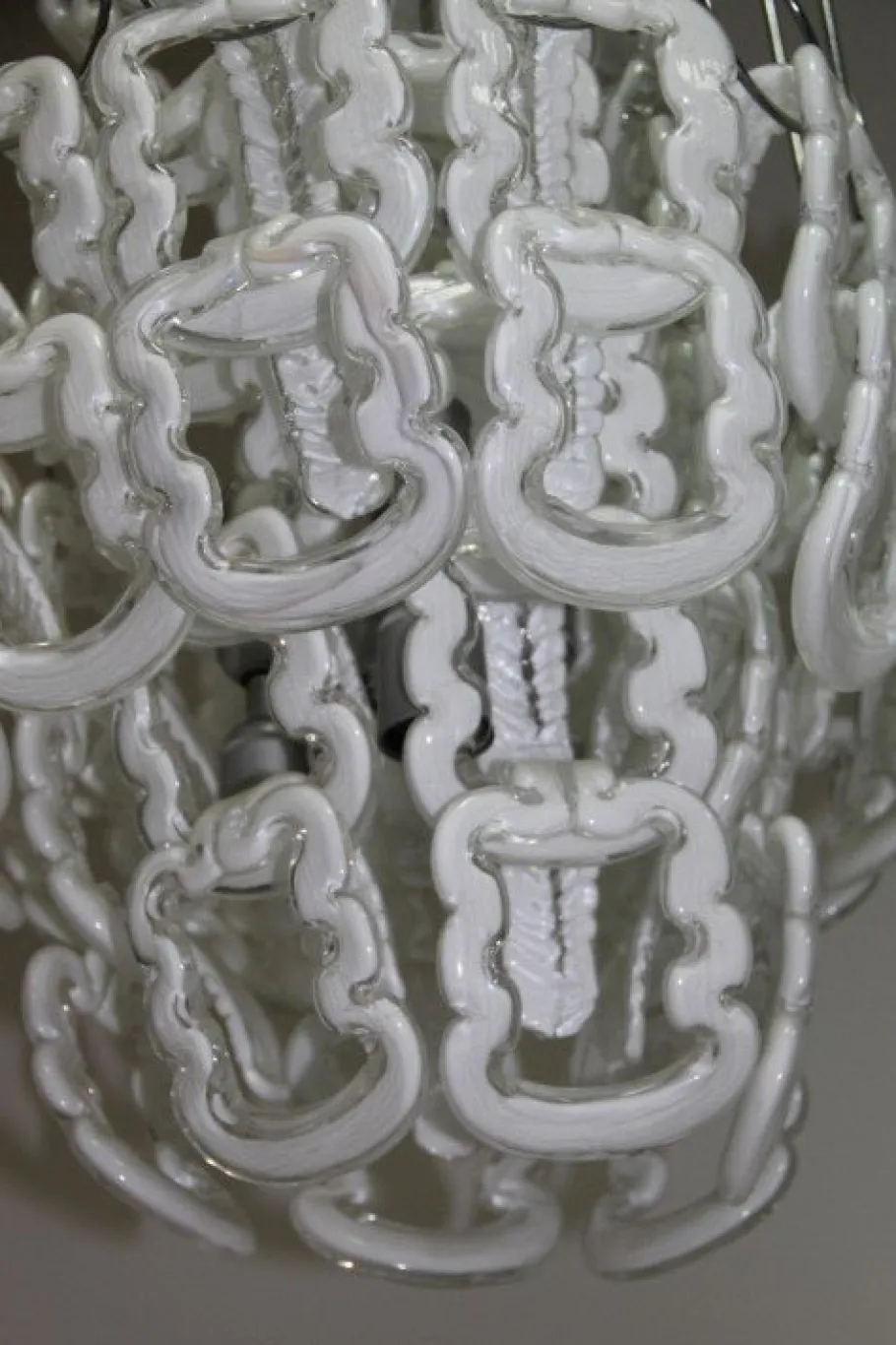 Discount Pamono Vintage Steel & Glass Chandelier, 1970s