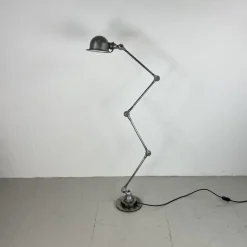 New Pamono Vintage Stripped and Polished 4 Arm Jielde Floor Lamp by Jean-Louis Domecq, 1950s