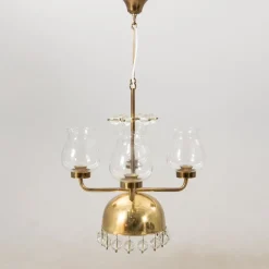 Hot Pamono Vintage Swedish Pendant in Brass and Glass by Erik Höglund, 1960