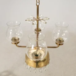 Hot Pamono Vintage Swedish Pendant in Brass and Glass by Erik Höglund, 1960