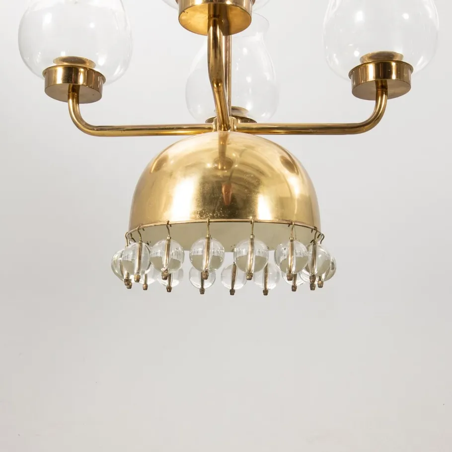 Hot Pamono Vintage Swedish Pendant in Brass and Glass by Erik Höglund, 1960
