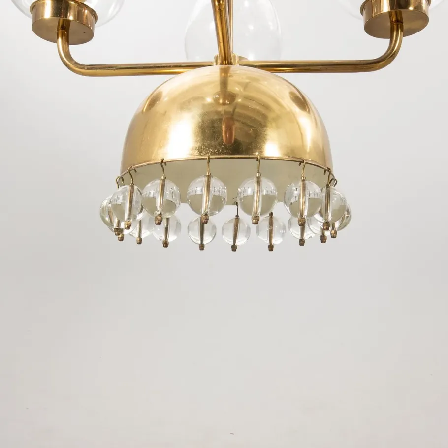 Hot Pamono Vintage Swedish Pendant in Brass and Glass by Erik Höglund, 1960