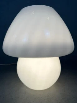 Outlet Pamono Vintage Swirl Glass Mushroom Lamp, 1980s