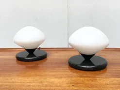 Clearance Pamono Vintage Swiss Marble and Glass Table Lamps from Optelma, Set of 2