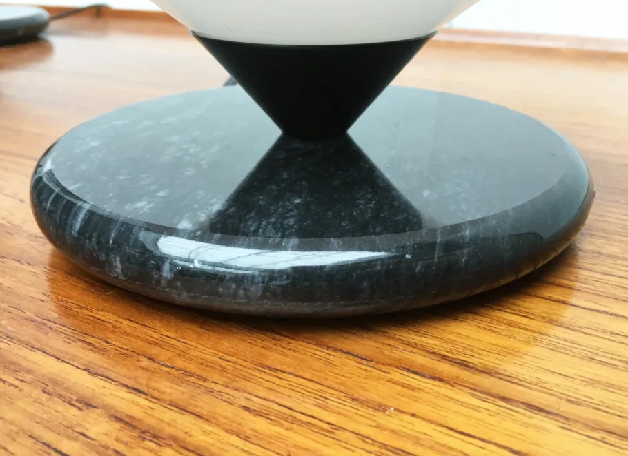 Clearance Pamono Vintage Swiss Marble and Glass Table Lamps from Optelma, Set of 2