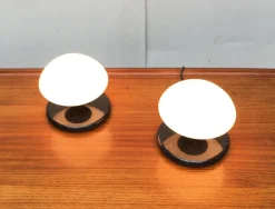 Clearance Pamono Vintage Swiss Marble and Glass Table Lamps from Optelma, Set of 2