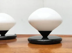 Clearance Pamono Vintage Swiss Marble and Glass Table Lamps from Optelma, Set of 2