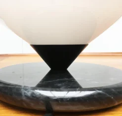 Clearance Pamono Vintage Swiss Marble and Glass Table Lamps from Optelma, Set of 2