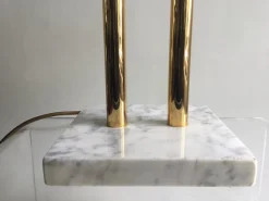Best Pamono Vintage Table Lamp in Marble Brass and Glass, 1980s